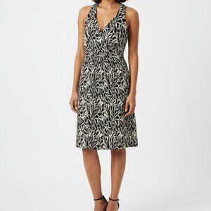 Connected Black & Cream V-neck Dress